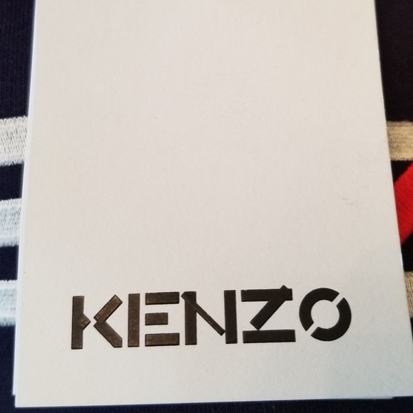 NWT KENZO Navy Embroidered Logo Hoodie Sweatshirt Dress Size S Organic Cotton - Picture 7 of 8